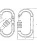 Карабин овал алюминиевый с муфтой (Keylock), IR 0220 